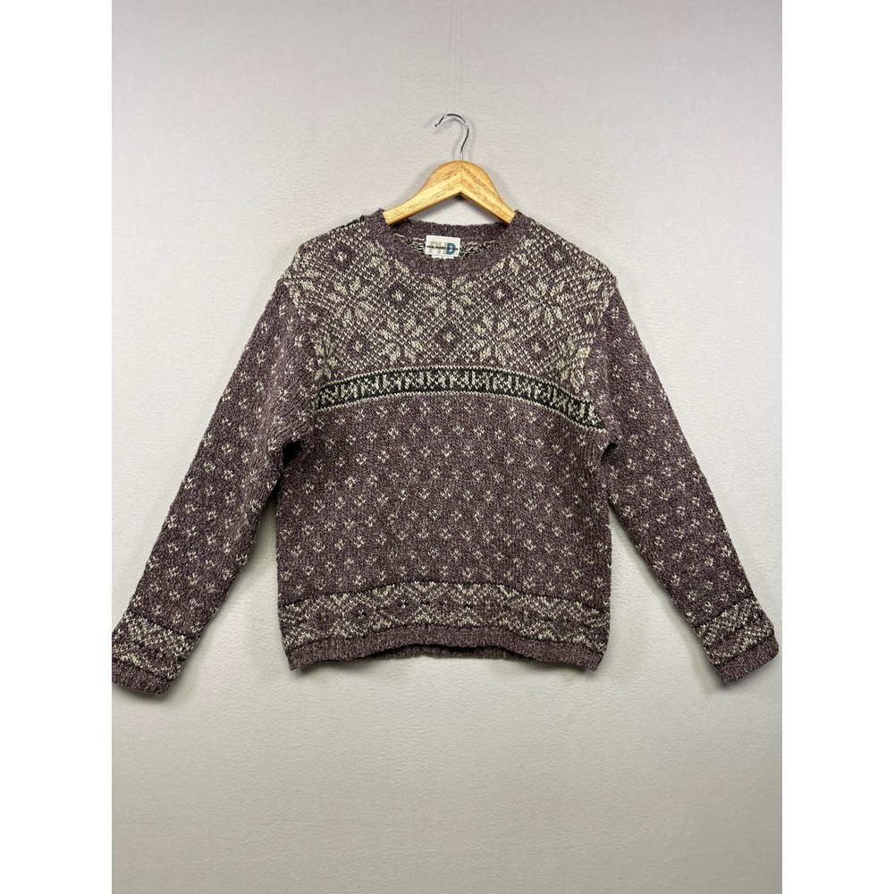 Paul Harris Design Fair Isle Nordic Gorpcore Women M Purple Crewneck Sweater